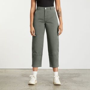 Everlane Utility Barrel Pant in Pewter Green